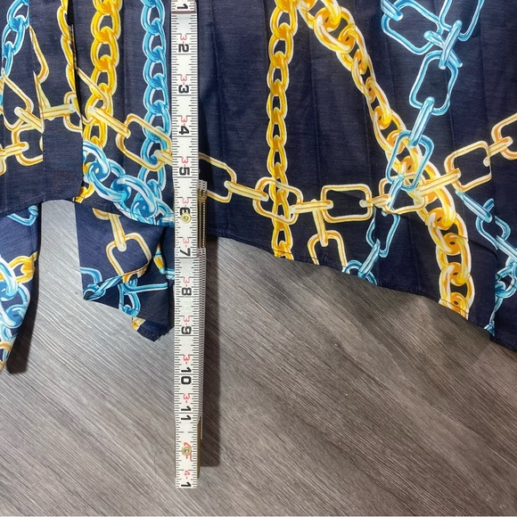 Maeve Anthropologie Chain Print Halter Midi Dress XS Keyhole Back Pleated - Picture 9 of 10